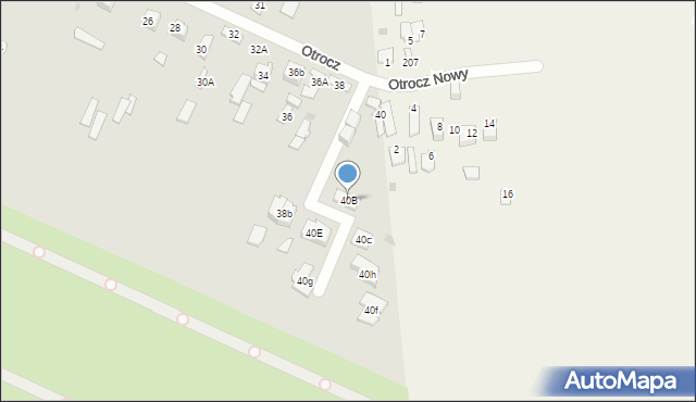 Kielce, Otrocz, 40B, mapa Kielc