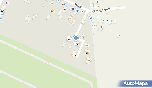 Kielce, Otrocz, 40E, mapa Kielc