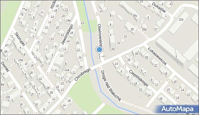 Kraków, Otwinowskiego Stefana, 1, mapa Krakowa