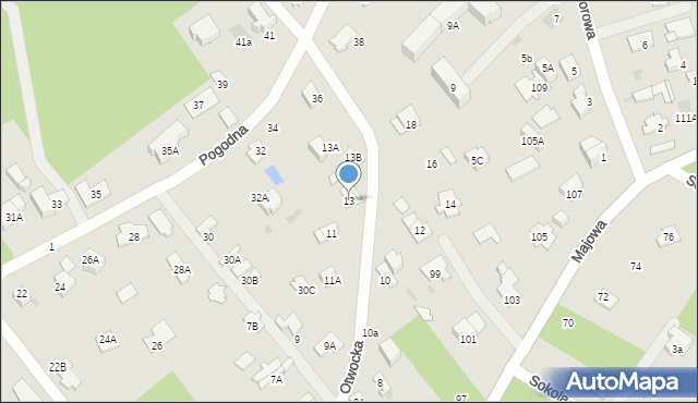 Otwock, Otwocka, 13, mapa Otwock