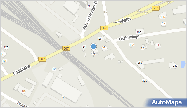 Płock, Otolińska, 16, mapa Płock