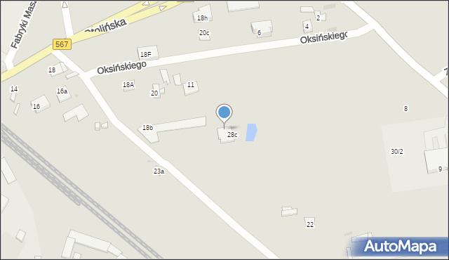 Płock, Otolińska, 18c, mapa Płock