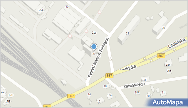 Płock, Otolińska, 21, mapa Płock