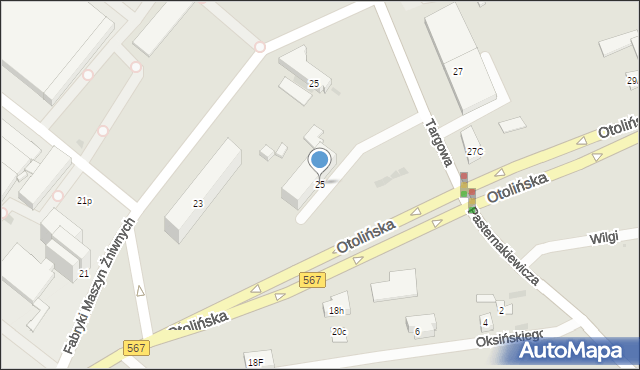 Płock, Otolińska, 25, mapa Płock