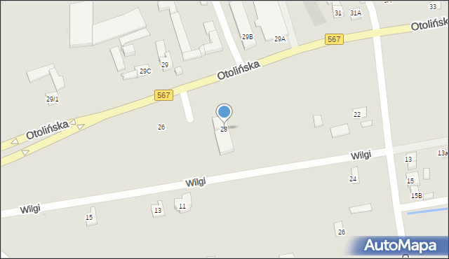 Płock, Otolińska, 28, mapa Płock