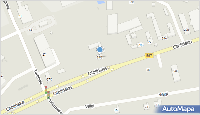 Płock, Otolińska, 29/1, mapa Płock