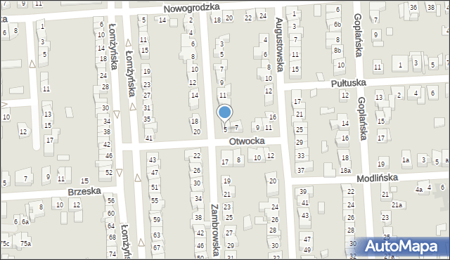 Poznań, Otwocka, 5, mapa Poznania