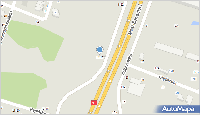 Toruń, Otłoczyńska, 14-16, mapa Torunia