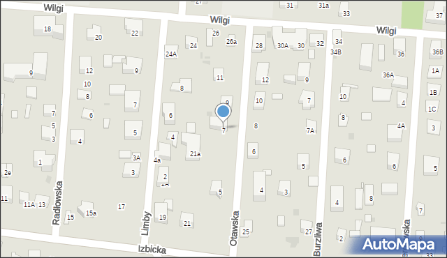 Warszawa, Otawska, 7, mapa Warszawy