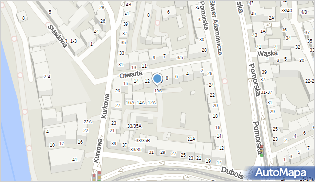 Wrocław, Otwarta, 10A, mapa Wrocławia