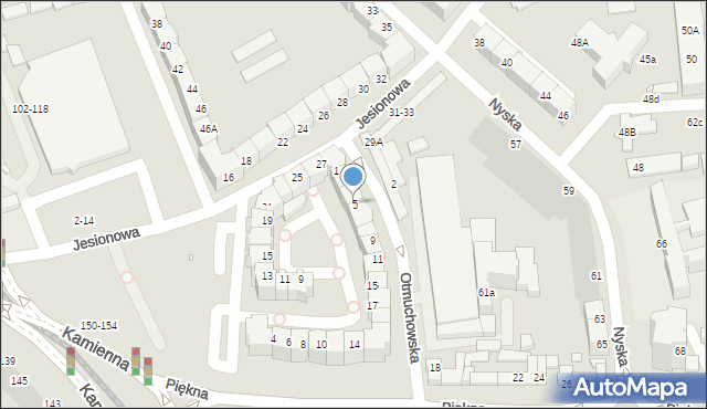 Wrocław, Otmuchowska, 5, mapa Wrocławia