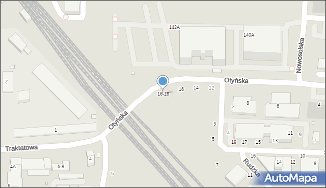 Wrocław, Otyńska, 16-18, mapa Wrocławia