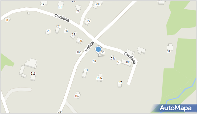 Bielsko-Biała, Owsiana, 57, mapa Bielsko-Białej