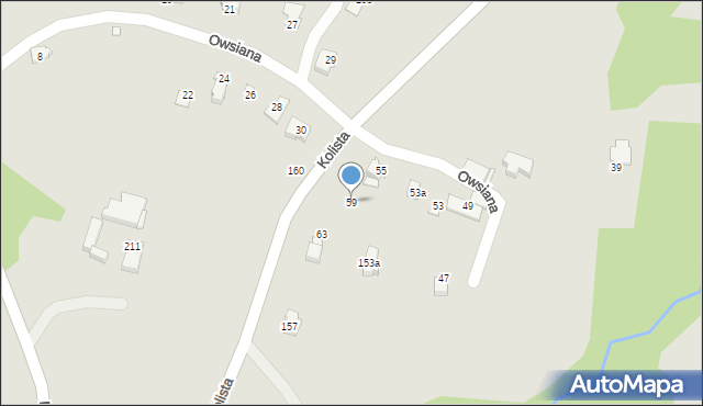 Bielsko-Biała, Owsiana, 59, mapa Bielsko-Białej