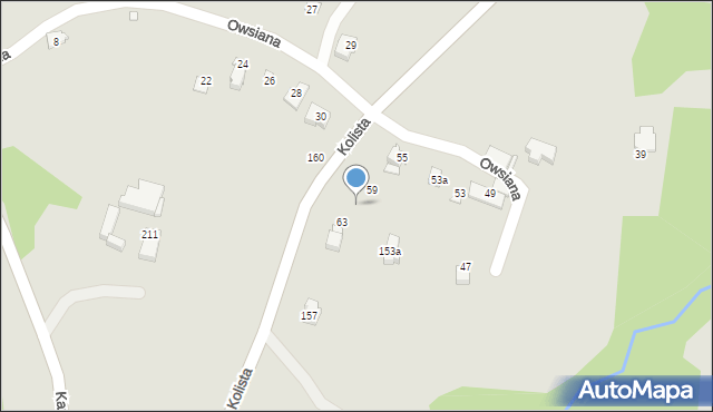 Bielsko-Biała, Owsiana, 61, mapa Bielsko-Białej