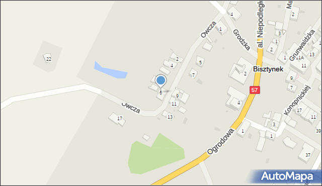 Bisztynek, Owcza, 6, mapa Bisztynek