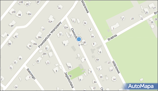 Brwinów, Owocowa, 4, mapa Brwinów