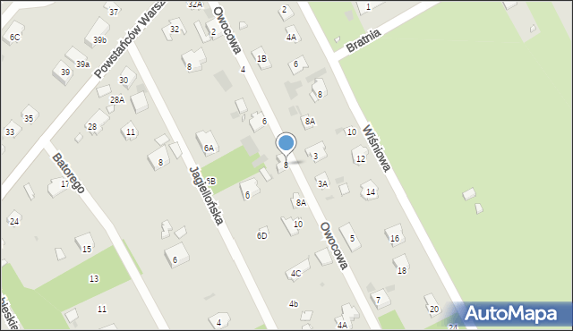 Brwinów, Owocowa, 8, mapa Brwinów