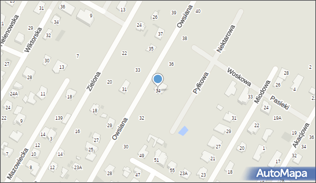 Brwinów, Owsiana, 34, mapa Brwinów