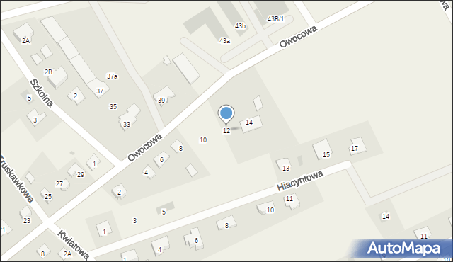 Brzozówka, Owocowa, 12, mapa Brzozówka