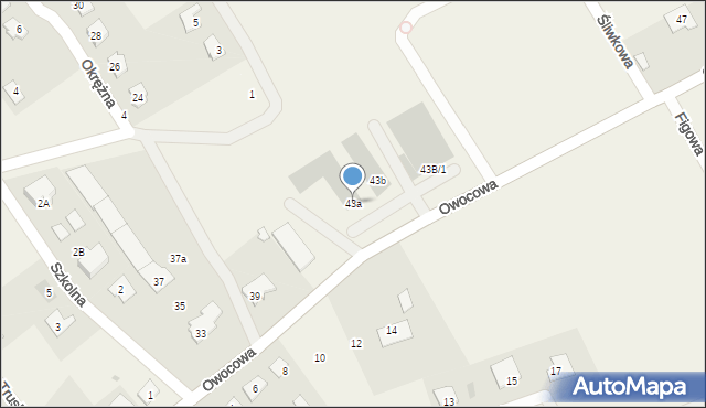 Brzozówka, Owocowa, 43a, mapa Brzozówka