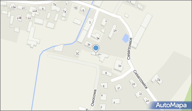 Cesarzowice, Owocowa, 12, mapa Cesarzowice