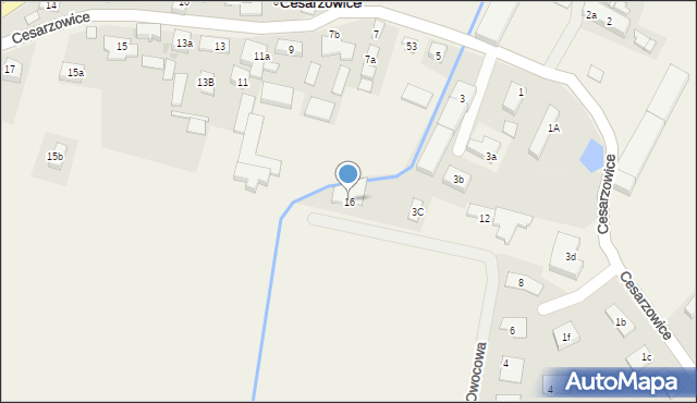 Cesarzowice, Owocowa, 16, mapa Cesarzowice