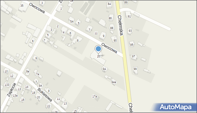 Chełm Śląski, Owocowa, 10, mapa Chełm Śląski