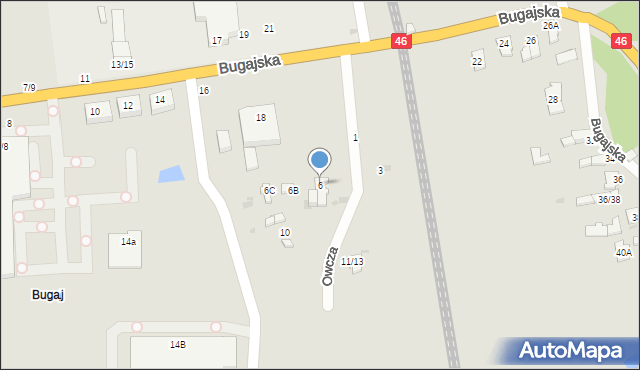 Częstochowa, Owcza, 6, mapa Częstochowy