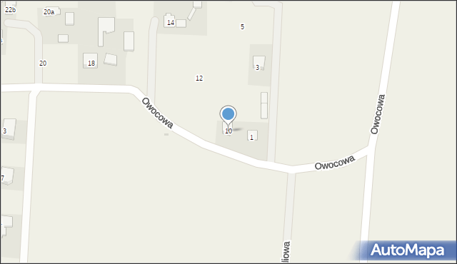 Dąbrowica, Owocowa, 10, mapa Dąbrowica