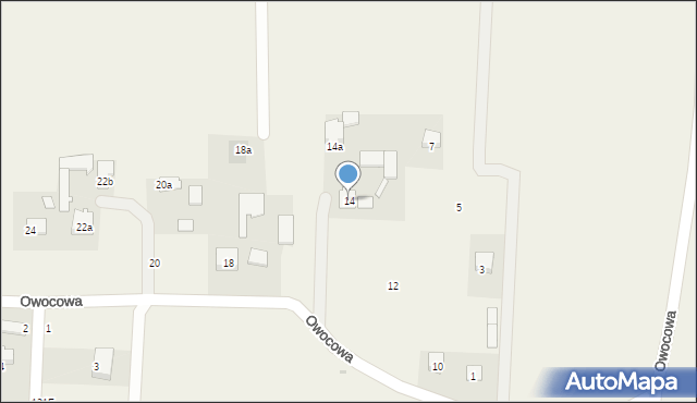 Dąbrowica, Owocowa, 14, mapa Dąbrowica