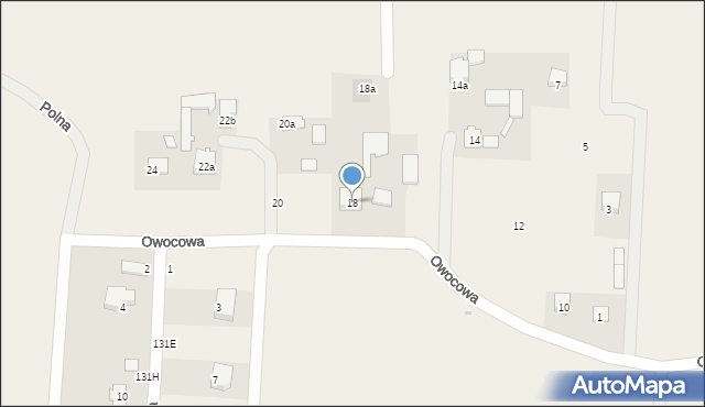 Dąbrowica, Owocowa, 18, mapa Dąbrowica