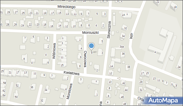 Dębno, Owocowa, 3, mapa Dębno