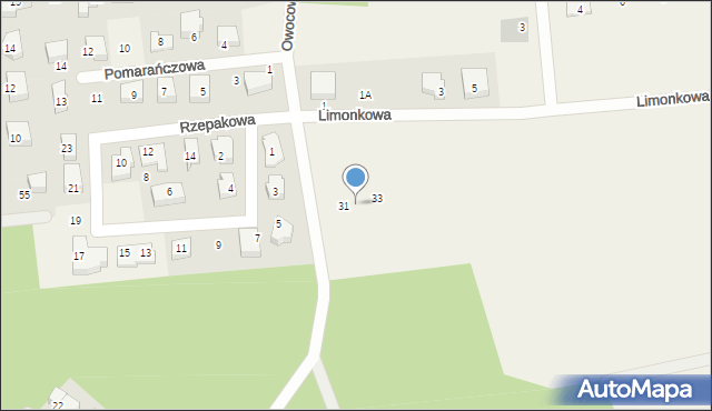 Dębogórze, Owocowa, 31a, mapa Dębogórze