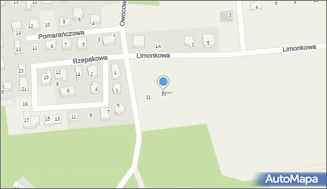 Dębogórze, Owocowa, 33, mapa Dębogórze