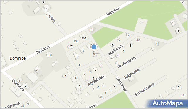 Dominice, Owocowa, 2, mapa Dominice