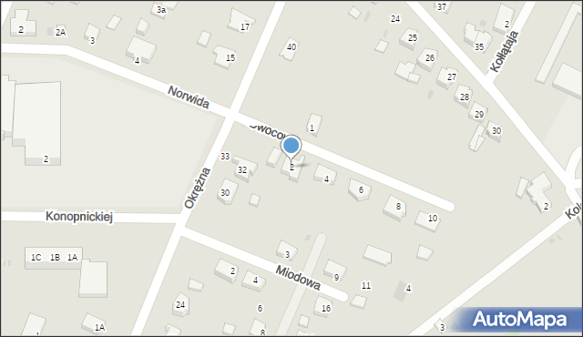 Drezdenko, Owocowa, 2, mapa Drezdenko