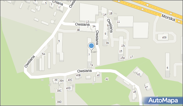 Gdynia, Owsiana, 7c, mapa Gdyni
