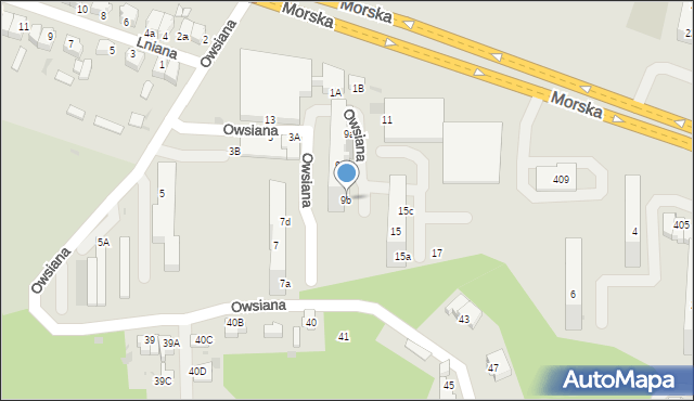 Gdynia, Owsiana, 9b, mapa Gdyni