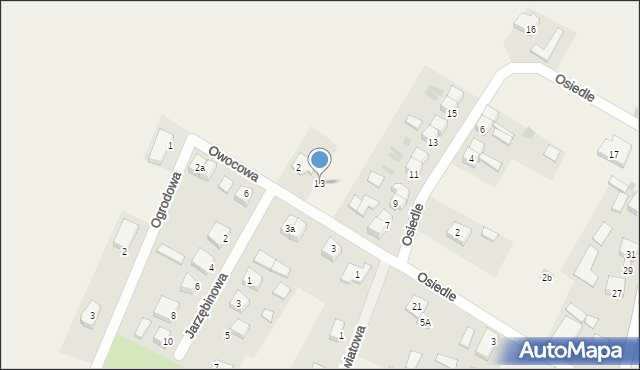 Główczyce, Owocowa, 13, mapa Główczyce