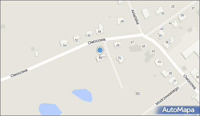 Gorzów Wielkopolski, Owocowa, 59, mapa Gorzów Wielkopolski