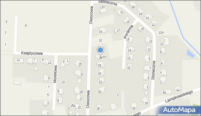 Grębocin, Owocowa, 28, mapa Grębocin