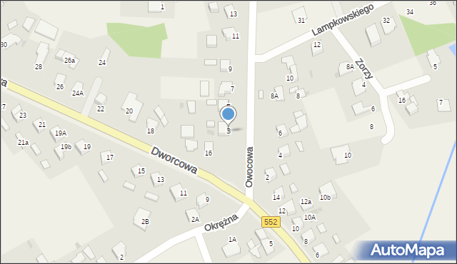 Grębocin, Owocowa, 3, mapa Grębocin