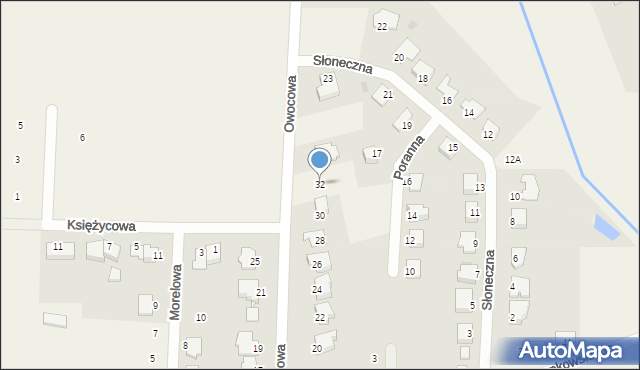 Grębocin, Owocowa, 32, mapa Grębocin