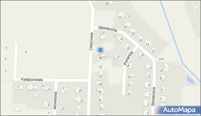 Grębocin, Owocowa, 34, mapa Grębocin