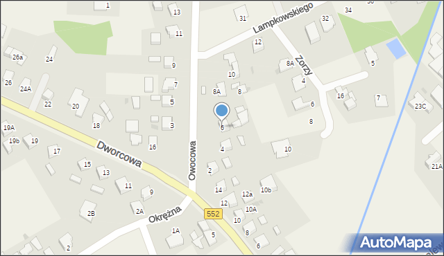 Grębocin, Owocowa, 6, mapa Grębocin