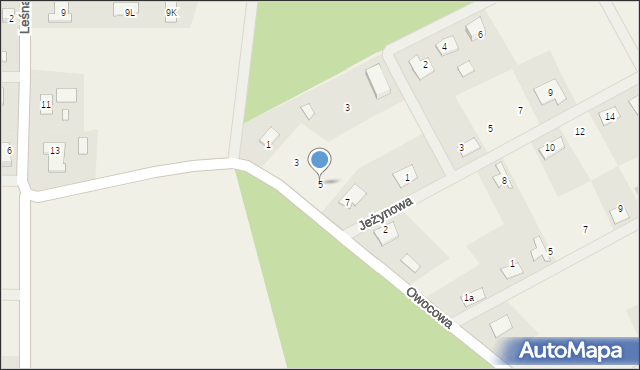 Gurówko, Owocowa, 5, mapa Gurówko