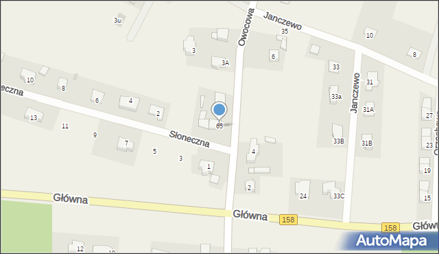 Janczewo, Owocowa, 1, mapa Janczewo