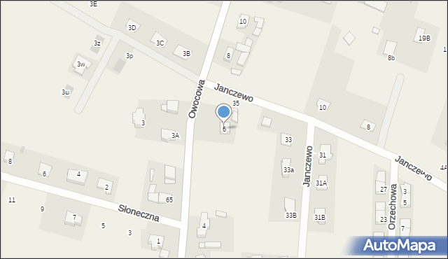 Janczewo, Owocowa, 6, mapa Janczewo
