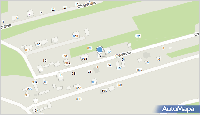 Józefów, Owsiana, 14b, mapa Józefów